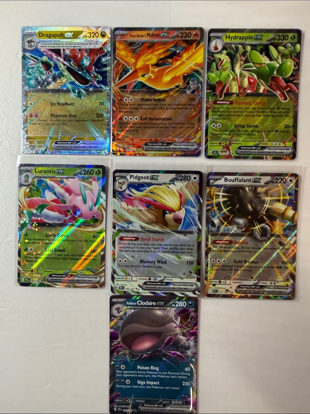 Pokemon Holofoil EX & GX Card Set - Green, Red, Blue, Gold, Black